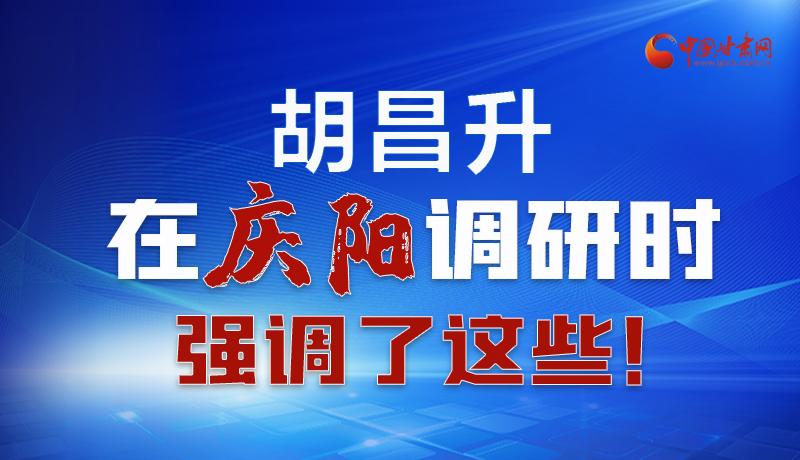 圖解|胡昌升在慶陽調(diào)研時強調(diào)了這些！