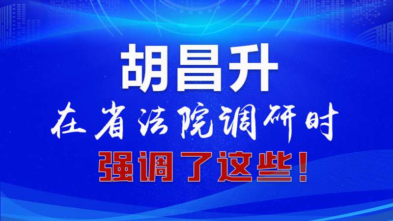 圖解|胡昌升在省法院調(diào)研時(shí)強(qiáng)調(diào)了這些！