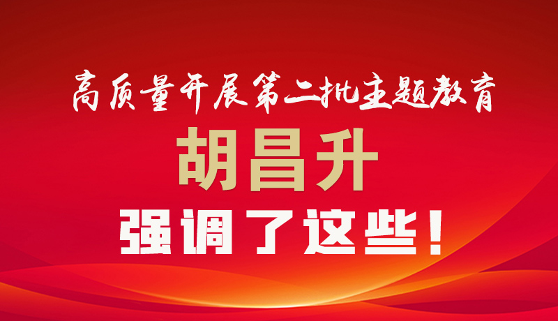 圖解|高質(zhì)量開展第二批主題教育 胡昌升強(qiáng)調(diào)了這些！