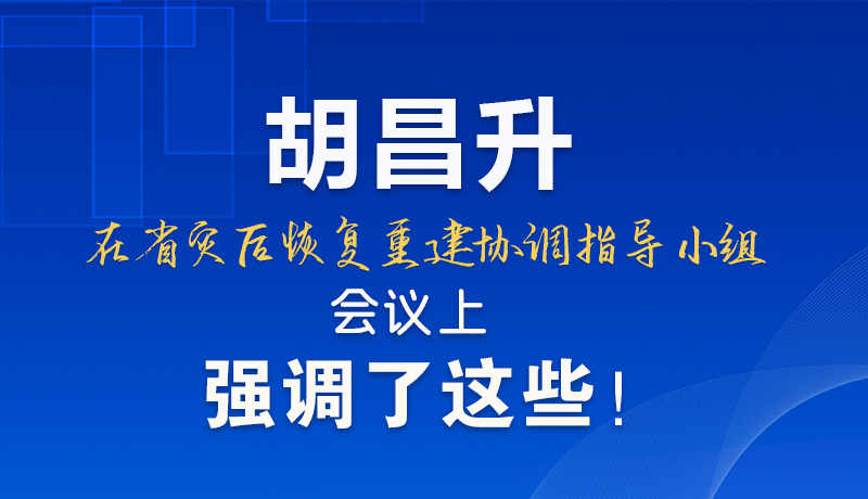 圖解|胡昌升在省災(zāi)后恢復(fù)重建協(xié)調(diào)指導(dǎo)小組會議上強調(diào)了這些！